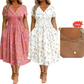 🌺👗Damenkleid mit V-Ausschnitt, Blumenmuster und gedrehter Taille