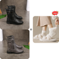 Bottes Orthopédiques en Cuir à Bout Rond avec Fermeture Éclair Latérale pour Femmes
