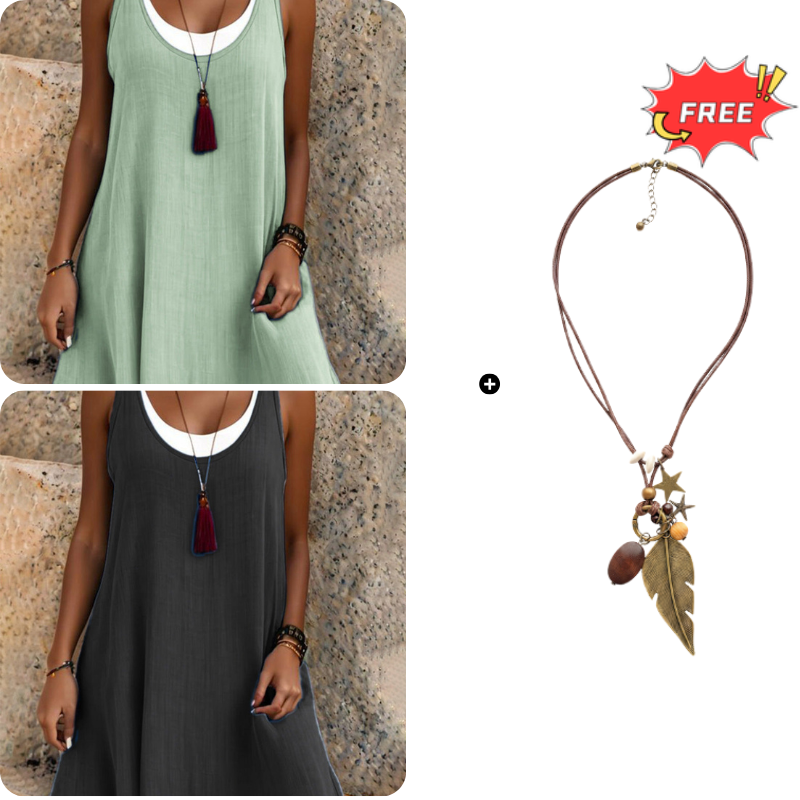 ⏰Dernier jour des soldes : 55 % de réduction 💃Robe débardeur deux pièces décontractée et ample sans manches pour femme