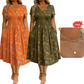 🌺👗Damenkleid mit V-Ausschnitt, Blumenmuster und gedrehter Taille