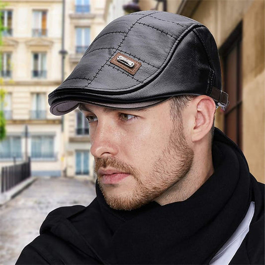 Béret en cuir élégant
