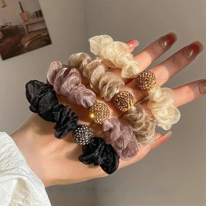 🌟Élégants élastiques à cheveux en maille strass💕