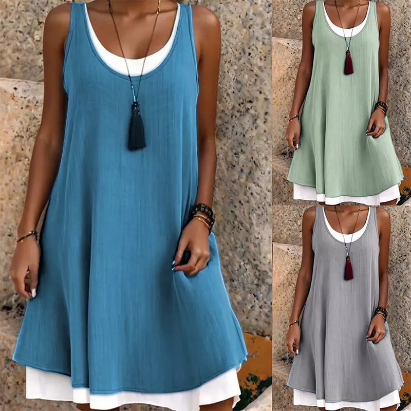 ⏰Dernier jour des soldes : 55 % de réduction 💃Robe débardeur deux pièces décontractée et ample sans manches pour femme