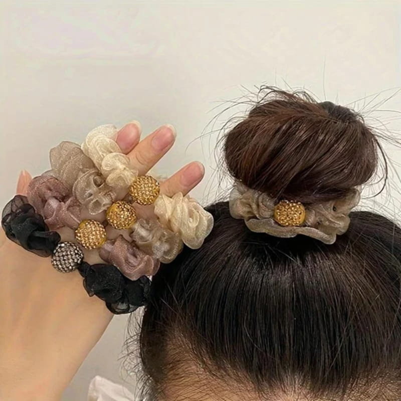 🌟Élégants élastiques à cheveux en maille strass💕