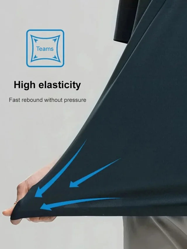 🔥 Offre à moitié prix🔥Chemise d'affaires en soie Quick Dry Ice pour hommes