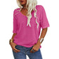 🔥2025 Summer Sale Half Price🔥T-shirt à col en V de couleur unie pour femmes
