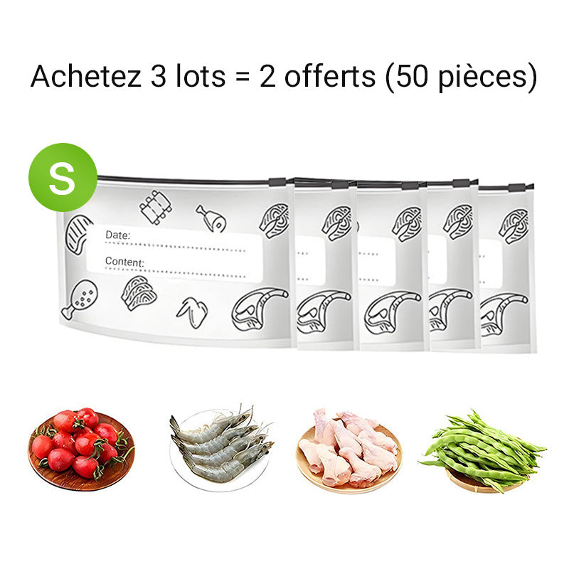 🥦 ACHETEZ 3 - RECEVEZ 2 GRATUITS ! ✨ Sacs de Conservation Aluminium Réutilisables - Garde les Aliments Frais Plus Longtemps, Écologiques et Lavables 🌱📦