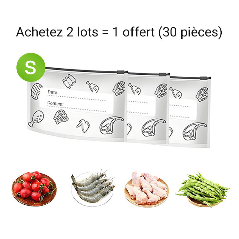 🥦 ACHETEZ 3 - RECEVEZ 2 GRATUITS ! ✨ Sacs de Conservation Aluminium Réutilisables - Garde les Aliments Frais Plus Longtemps, Écologiques et Lavables 🌱📦
