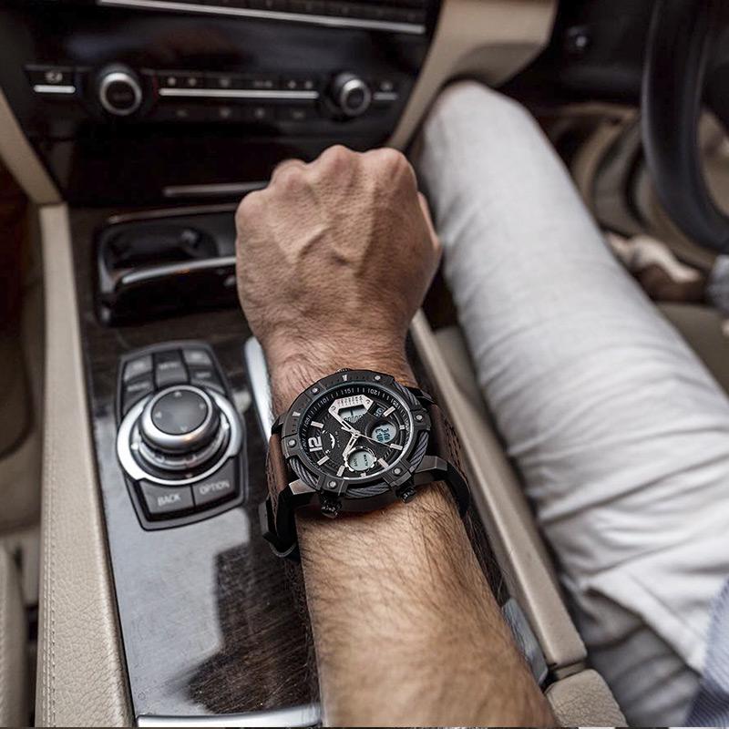 ⌚Montre de sport à quartz multifonctionnelle à double affichage pour homme, étanche à 3 ATM