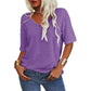 🔥2025 Summer Sale Half Price🔥T-shirt à col en V de couleur unie pour femmes