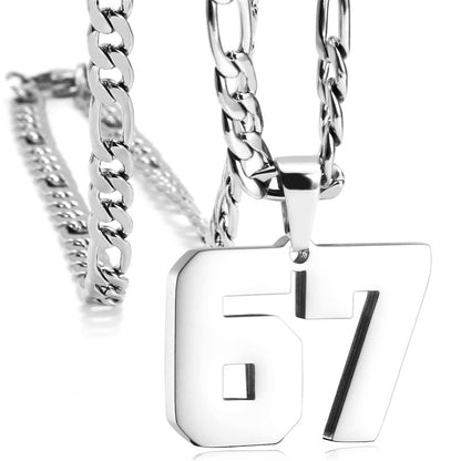⛄ Offre Spéciale Hiver：60 % de réduction🔥Exprimez-Vous avec le Pendentif Chiffre 67 - Un Accessoire Unique & Audacieux