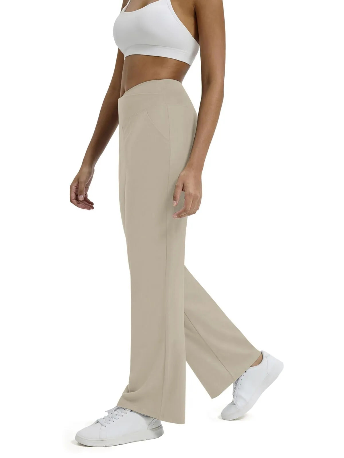 🍂🎁Soldes d'automne - 50 % de réduction🩷Pantalon ample minimaliste taille haute à jambes droites en stretch pour grandes tailles