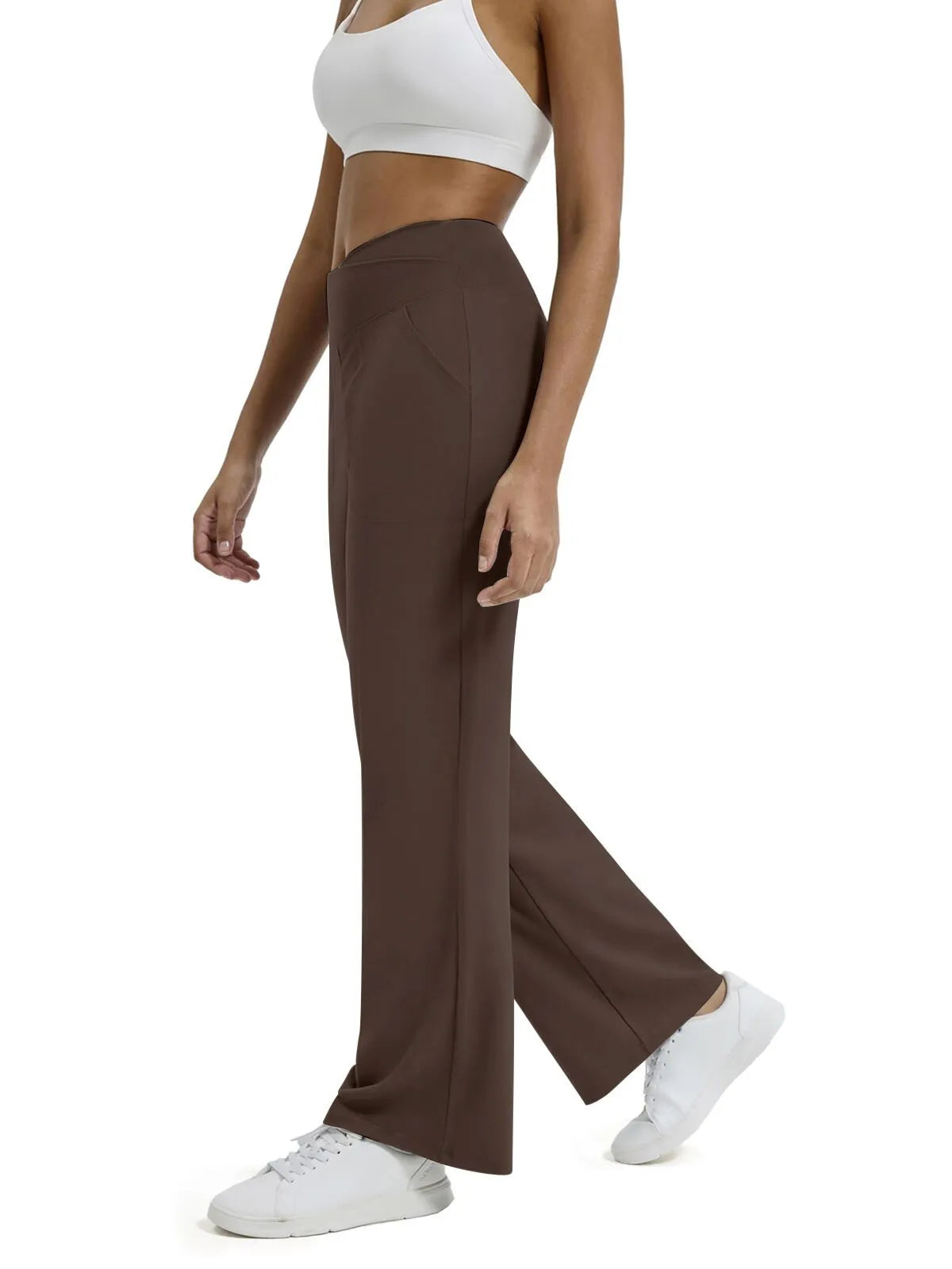 🍂🎁Soldes d'automne - 50 % de réduction🩷Pantalon ample minimaliste taille haute à jambes droites en stretch pour grandes tailles