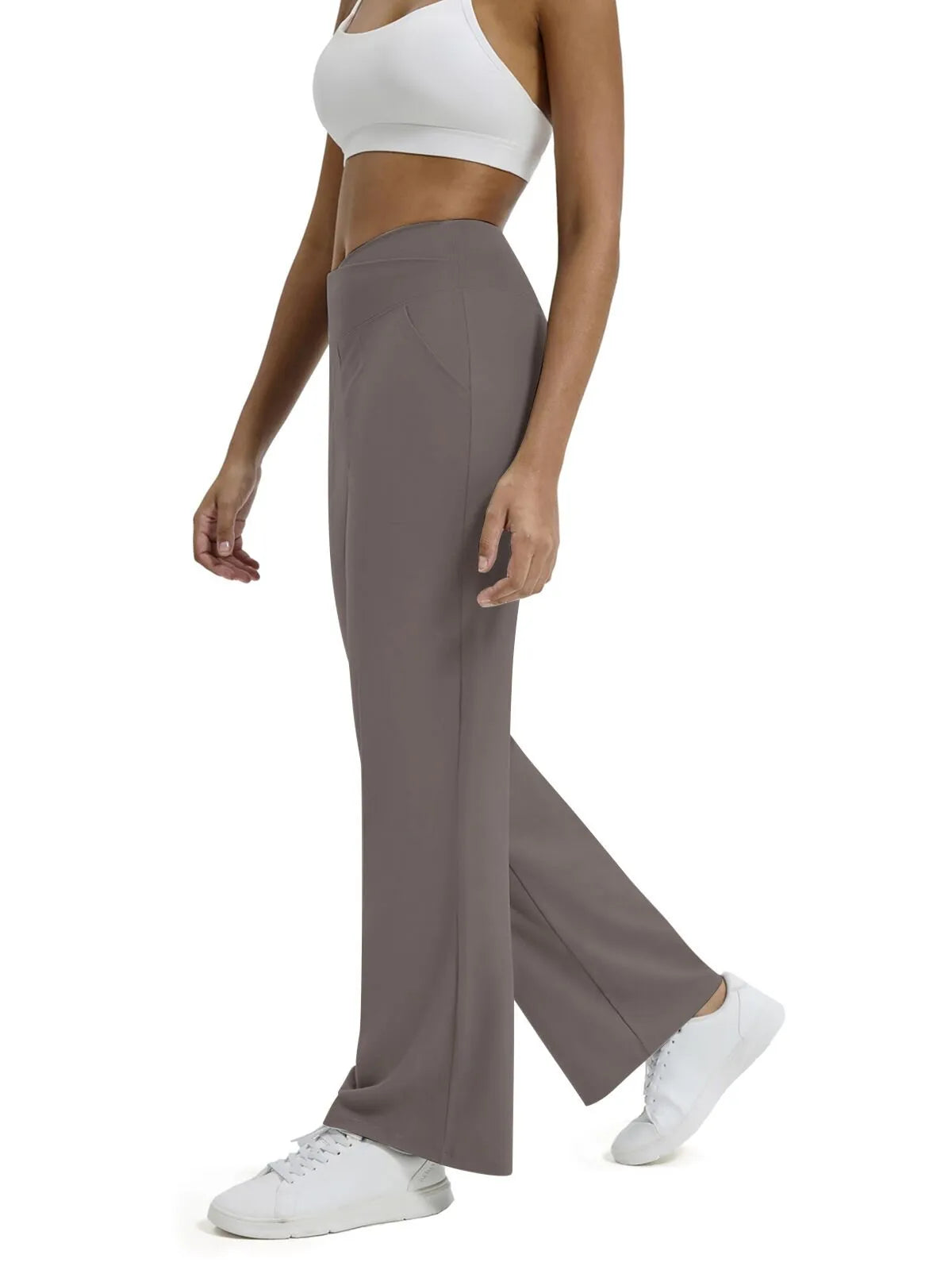 🍂🎁Soldes d'automne - 50 % de réduction🩷Pantalon ample minimaliste taille haute à jambes droites en stretch pour grandes tailles