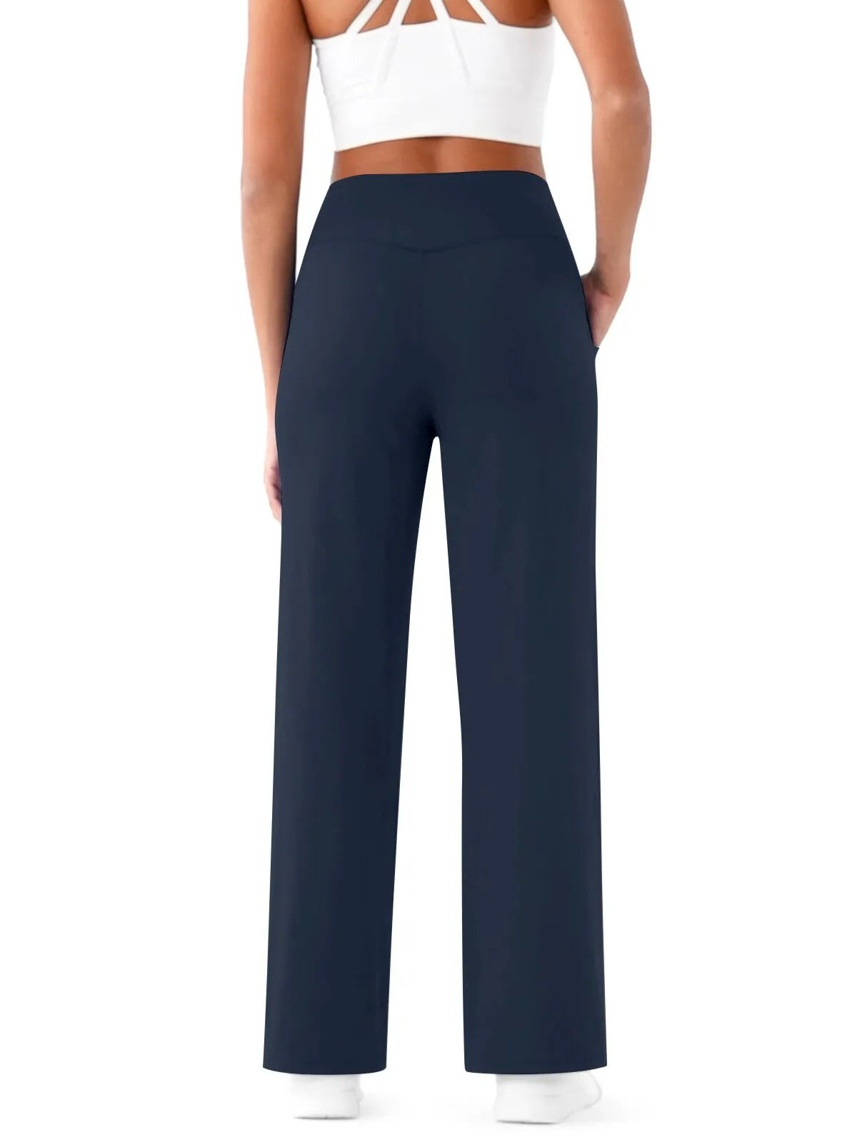🍂🎁Soldes d'automne - 50 % de réduction🩷Pantalon ample minimaliste taille haute à jambes droites en stretch pour grandes tailles