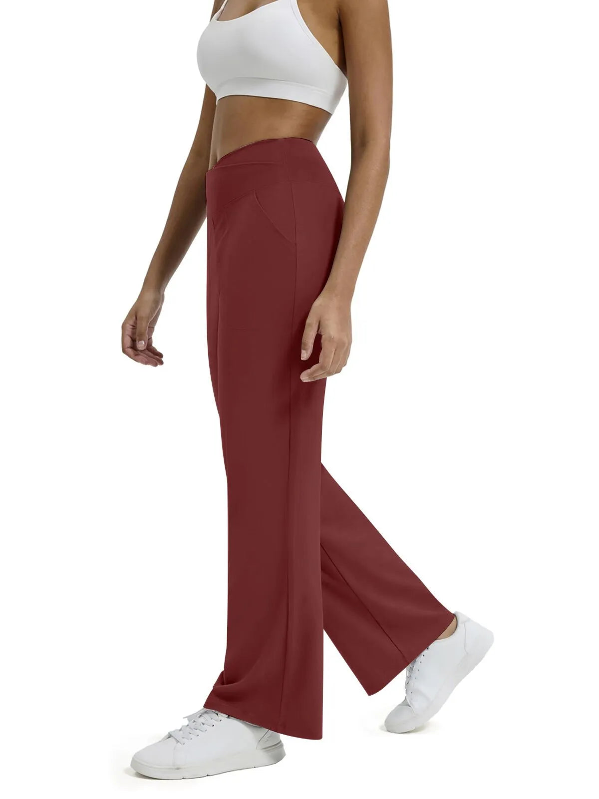 🍂🎁Soldes d'automne - 50 % de réduction🩷Pantalon ample minimaliste taille haute à jambes droites en stretch pour grandes tailles