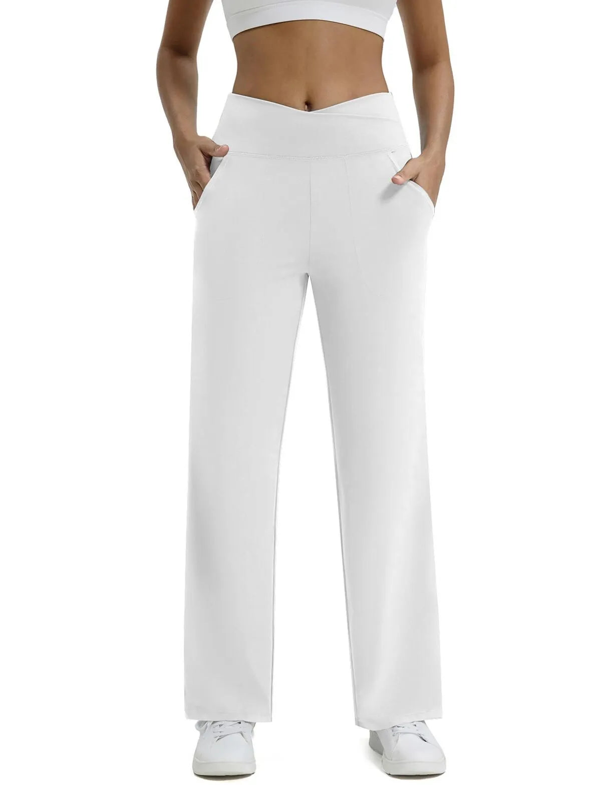 🍂🎁Soldes d'automne - 50 % de réduction🩷Pantalon ample minimaliste taille haute à jambes droites en stretch pour grandes tailles
