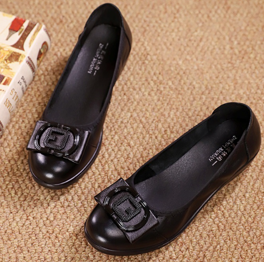 ⏰50% de réduction pour une durée limitée🐂Cuir de vache de haute qualité, semelle souple, chaussures plates antidérapantes
