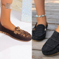 Mocassins patchwork à imprimé léopard pour femmes