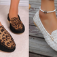 Mocassins patchwork à imprimé léopard pour femmes