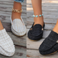 Mocassins patchwork à imprimé léopard pour femmes