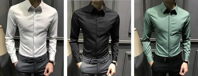 Chemise boutonnée infroissable pour hommes