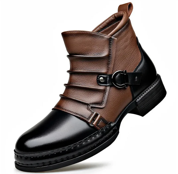 Bottines en cuir véritable pour homme