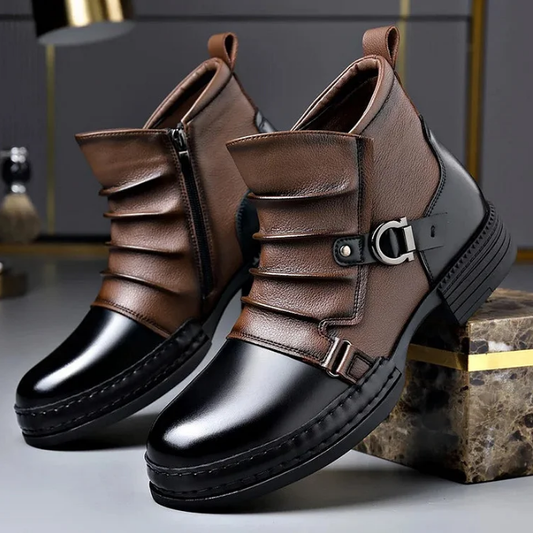 Bottines en cuir véritable pour homme