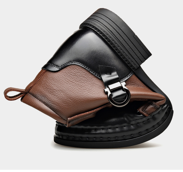 Bottines en cuir véritable pour homme