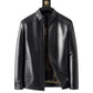Veste Chaude en Cuir avec Doublure en Peluche pour Homme