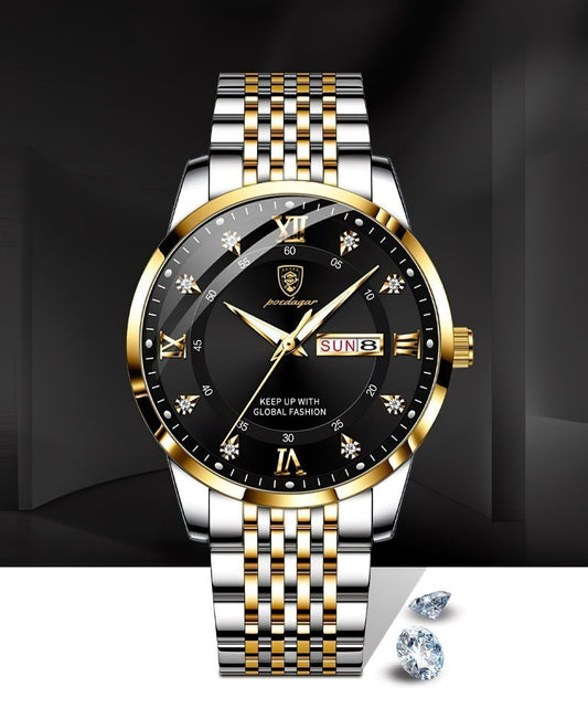 📢📢68 % de réduction !!! 🎅Montre quartz lumineuse et étanche pour homme avec calendrier