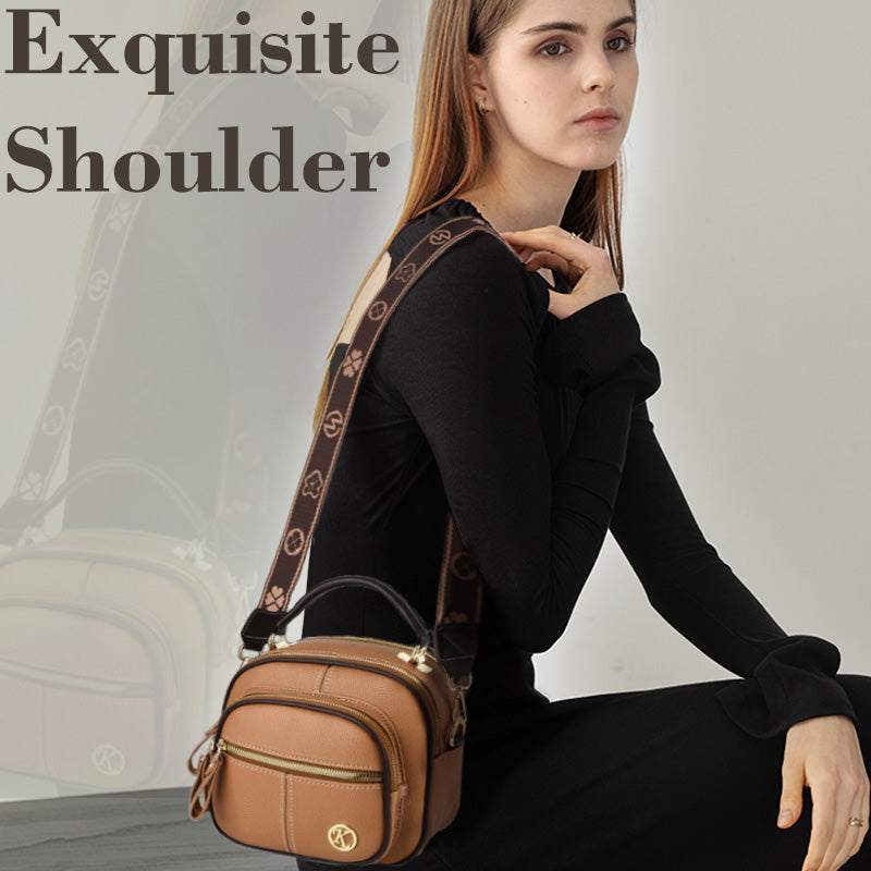 Sac classique multi-compartiments à bandoulière large et ajustable en cuir de PU