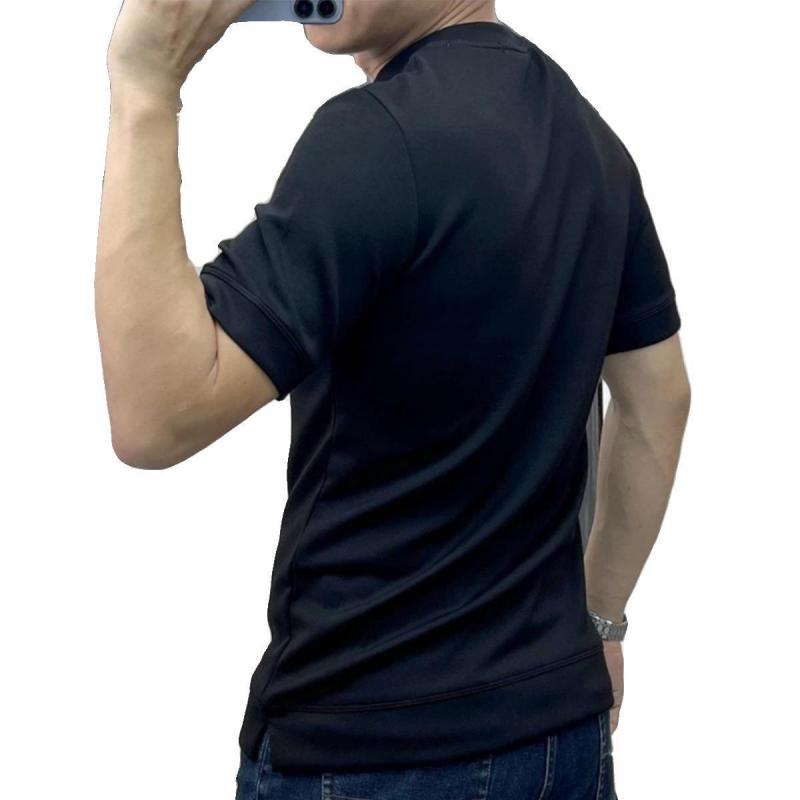 T-shirt d'été simple à col rond en pur coton pour hommes