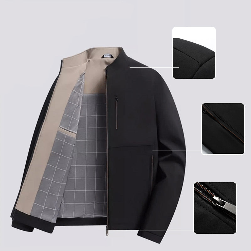 Veste Décontractée à Fermeture Éclair pour Hommes d'Âge Moyen