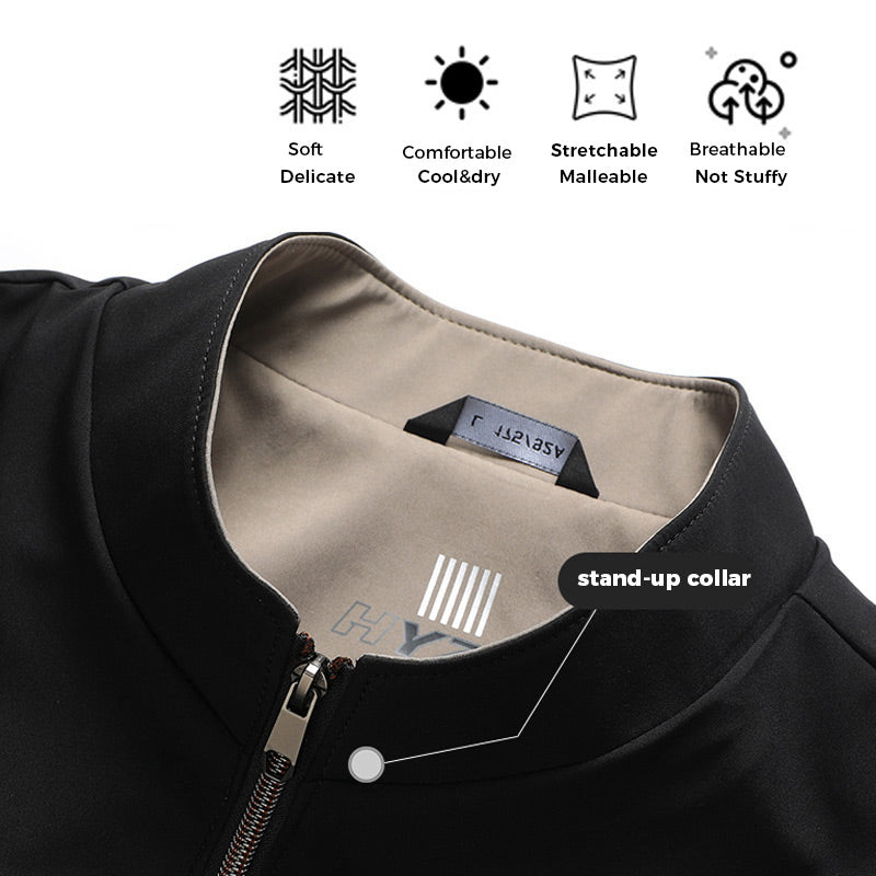 Veste Décontractée à Fermeture Éclair pour Hommes d'Âge Moyen