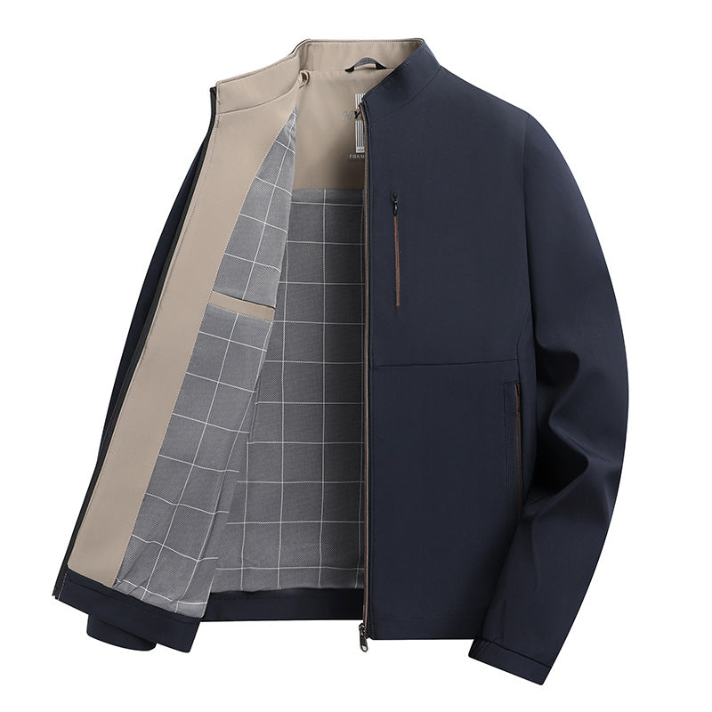 Veste Décontractée à Fermeture Éclair pour Hommes d'Âge Moyen