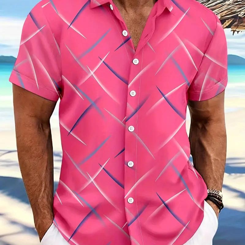 Chemise de plage boutonnée décontractée à manches courtes pour hommes