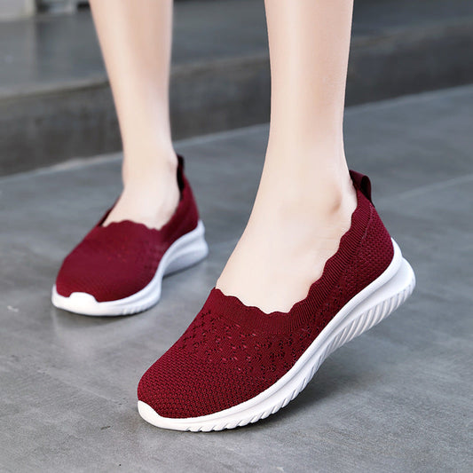 Mocassins à enfiler en tricot pour femmes