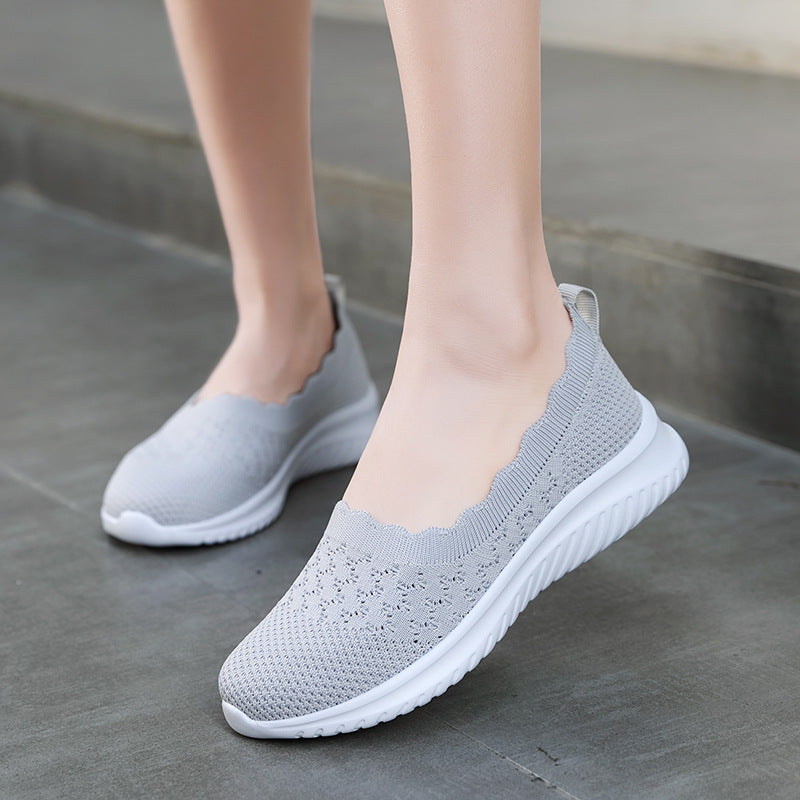 Mocassins à enfiler en tricot pour femmes