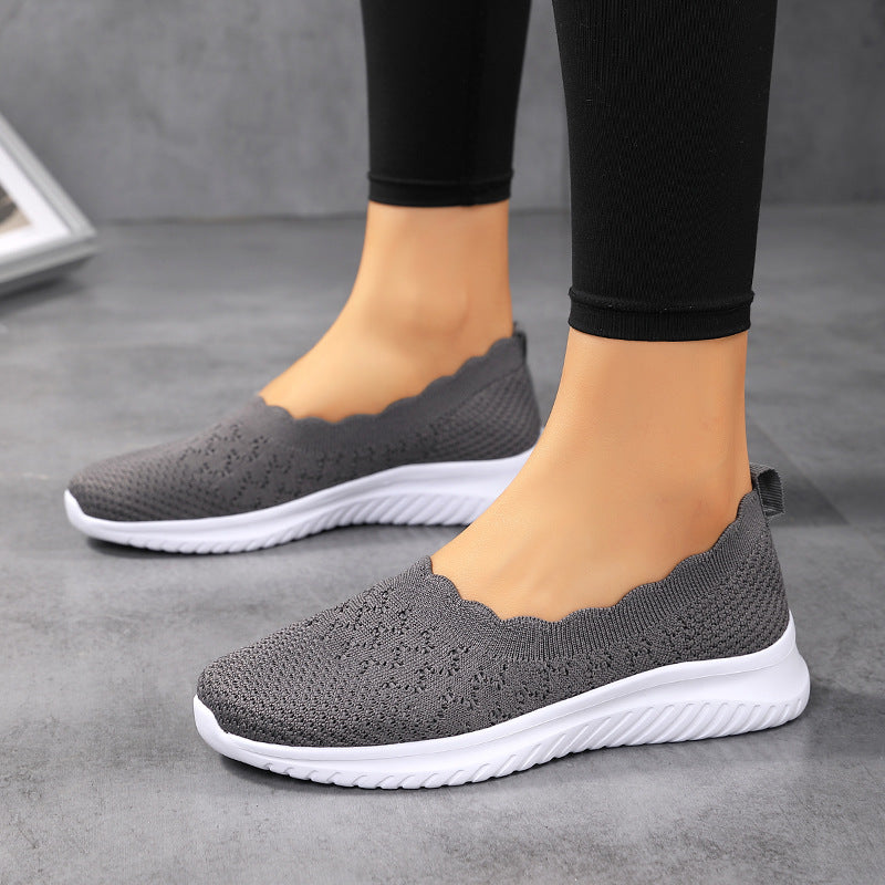 Mocassins à enfiler en tricot pour femmes