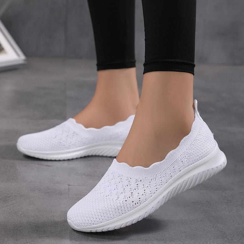 Mocassins à enfiler en tricot pour femmes