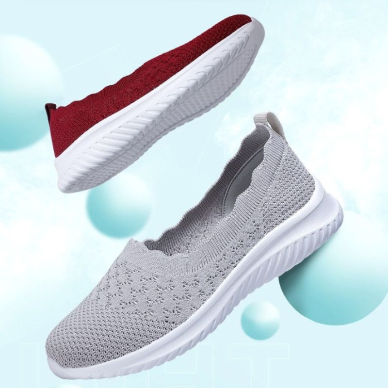 Mocassins à enfiler en tricot pour femmes