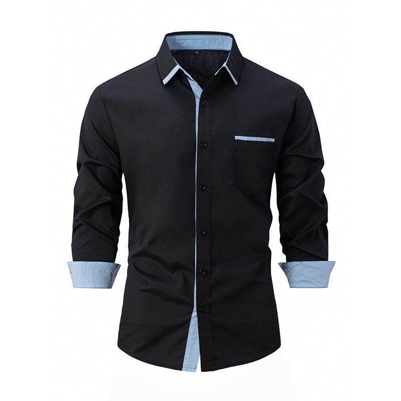 Chemise Business Slim Casual Color Block pour Homme🔥🔥Vente Fête des Pères - 49% de réduction