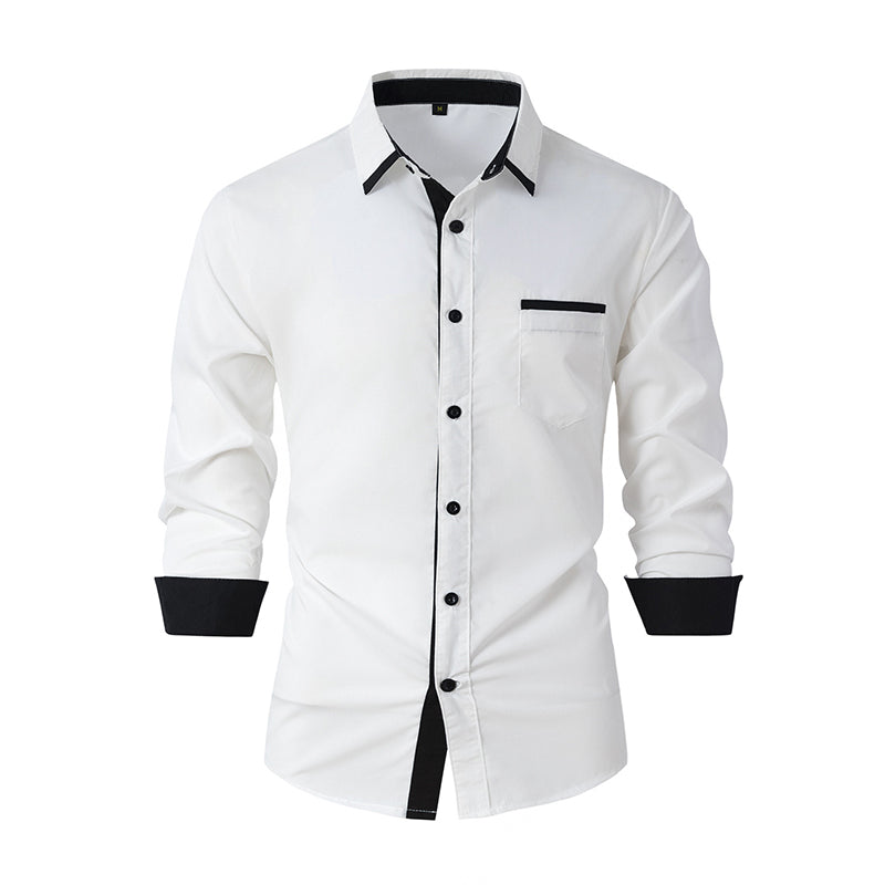 Chemise Business Slim Casual Color Block pour Homme🔥🔥Vente Fête des Pères - 49% de réduction