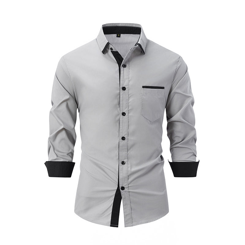 Chemise Business Slim Casual Color Block pour Homme🔥🔥Vente Fête des Pères - 49% de réduction