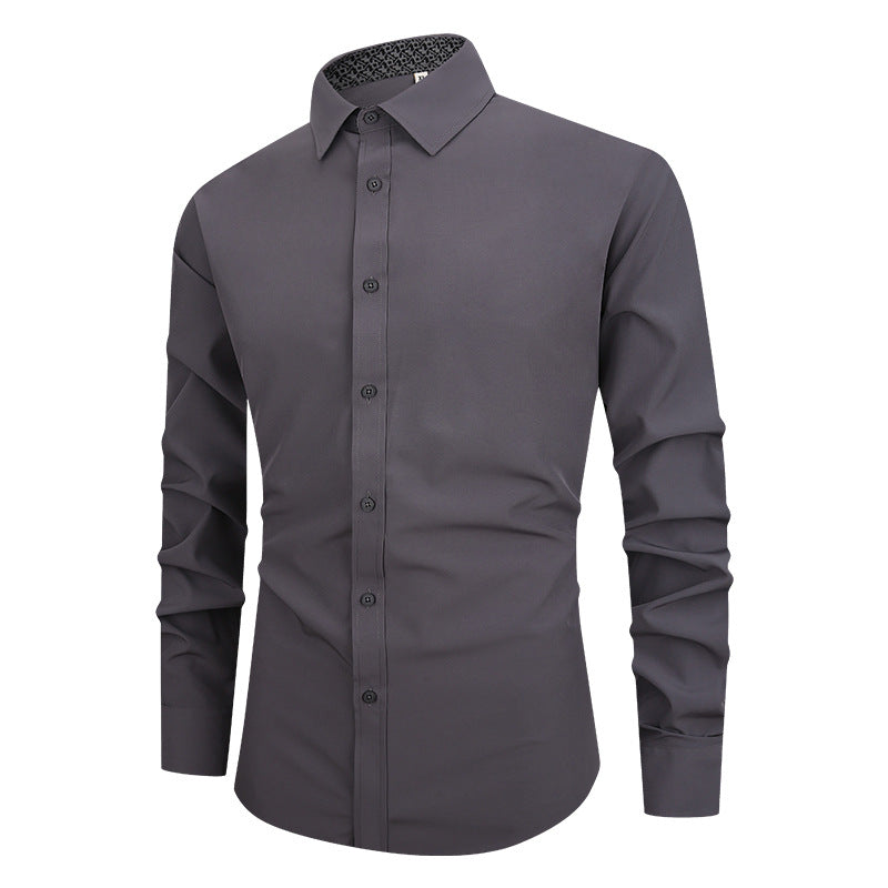 Chemise habillée stretch à manches longues coupe slim pour hommes🔥🔥Soldes Fête des Pères - 49% de réduction