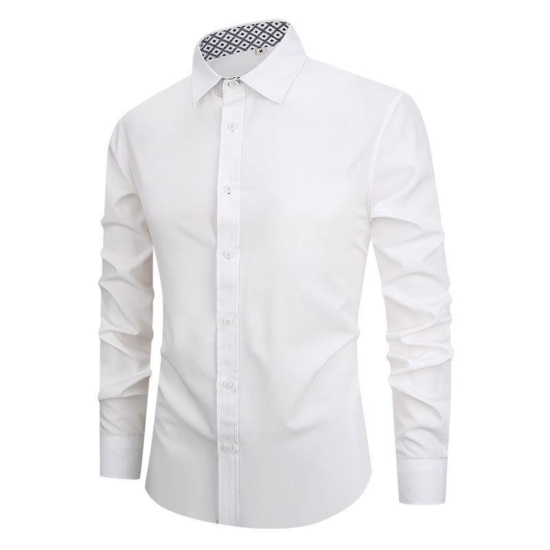 Chemise habillée stretch à manches longues coupe slim pour hommes🔥🔥Soldes Fête des Pères - 49% de réduction