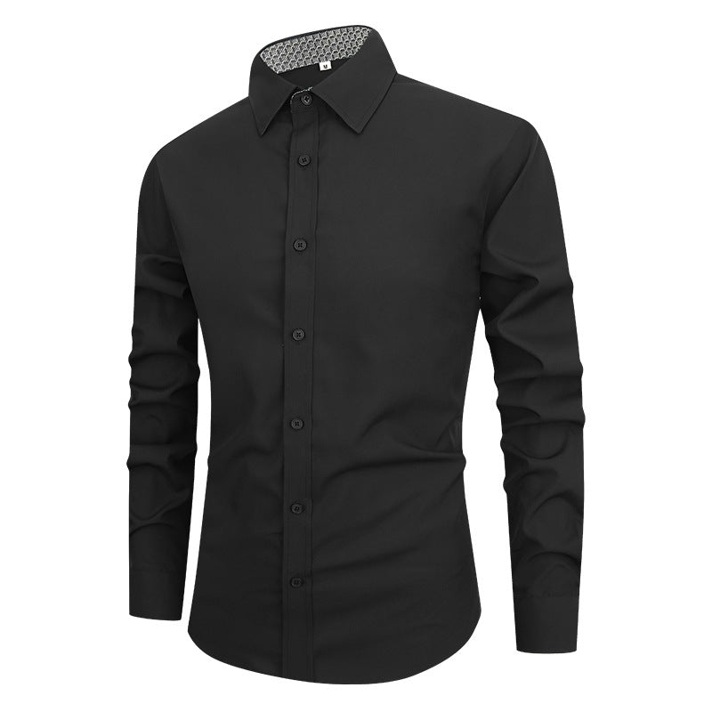 Chemise habillée stretch à manches longues coupe slim pour hommes🔥🔥Soldes Fête des Pères - 49% de réduction