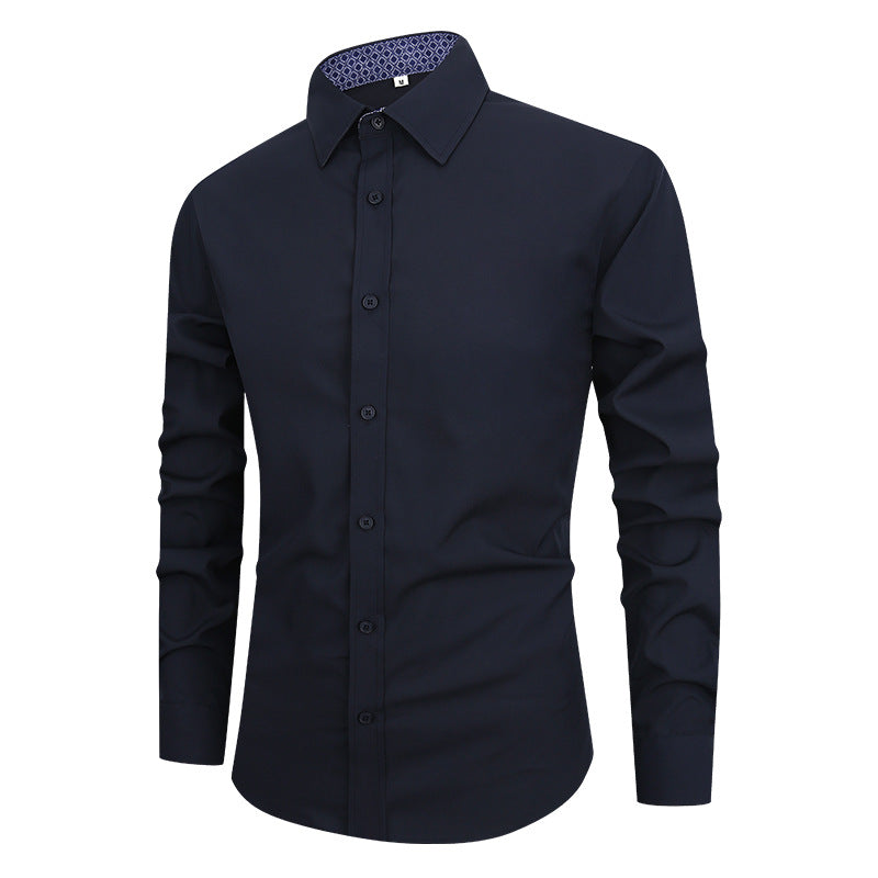 Chemise habillée stretch à manches longues coupe slim pour hommes🔥🔥Soldes Fête des Pères - 49% de réduction