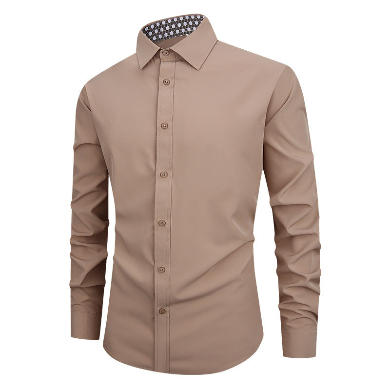 Chemise habillée stretch à manches longues coupe slim pour hommes🔥🔥Soldes Fête des Pères - 49% de réduction